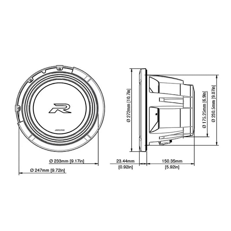 Alpine R2-W10D2 – 10 tum bas