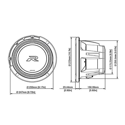 Alpine R2-W10D2 – 10 tum bas