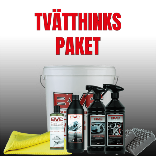 Tvätthink med produkter för ett strålande resultat!